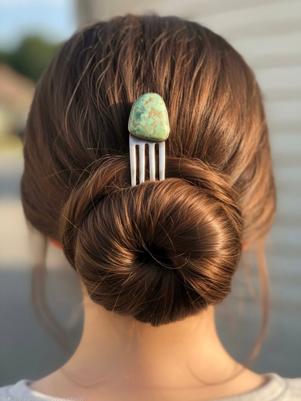 Vintage Native American Carico Lake Turquoise Hair Comb